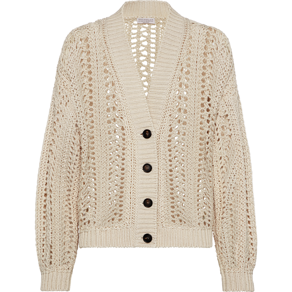 Brunello Cucinelli Knitwear Cotton Dropped Shoulders In Panama