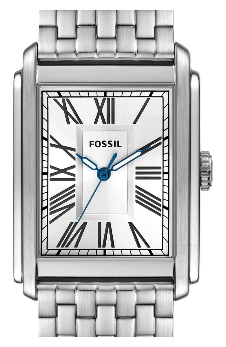Fossil Carraway Bracelet Watch, 30mm, Alternate, color, Silver