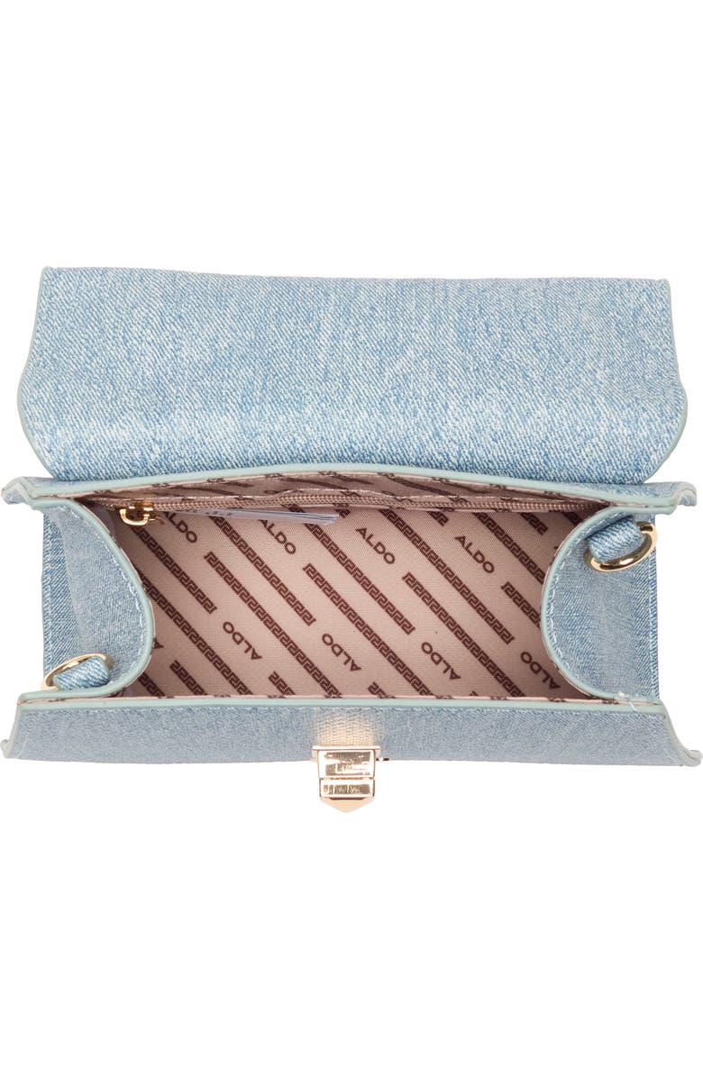 ALDO Lefteye Denim Top Handle Bag, Alternate, color, Light Denim