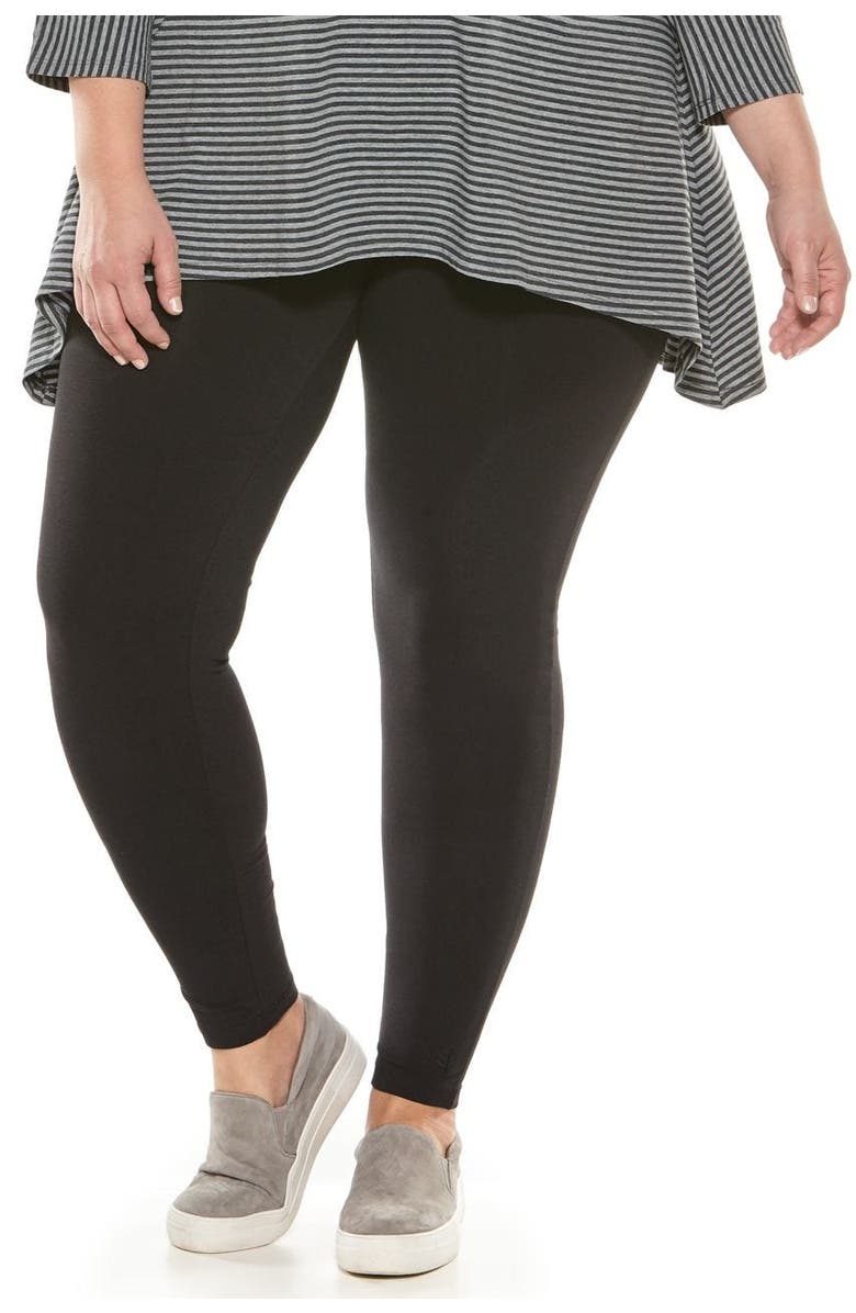 Coolibar Women's Summer Leggings - UPF 50+ Sun Protection - Monterey, Alternate, color, Black