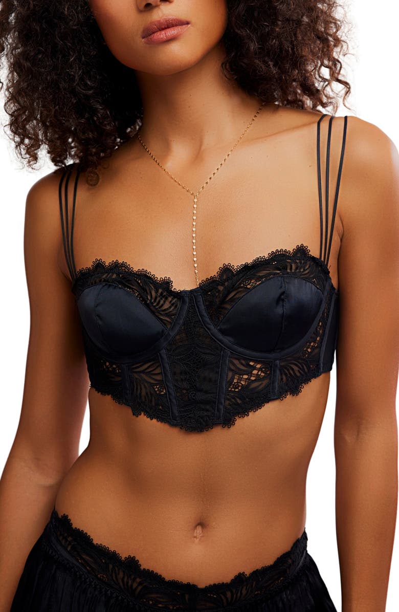 Free People Intimately FP Out & About Longline Underwire Bra, Alternate, color, Black