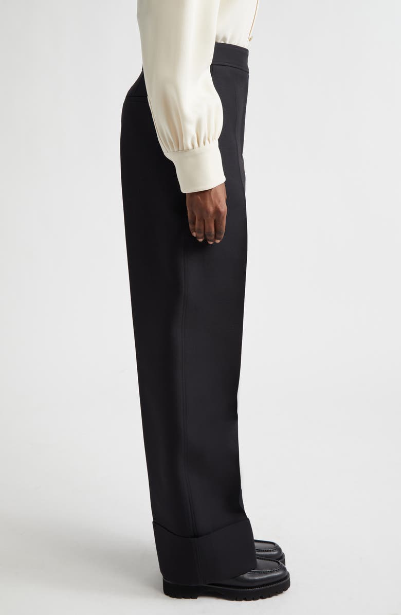 Valentino Crepe Couture Straight Leg Pants, Alternate, color, Black
