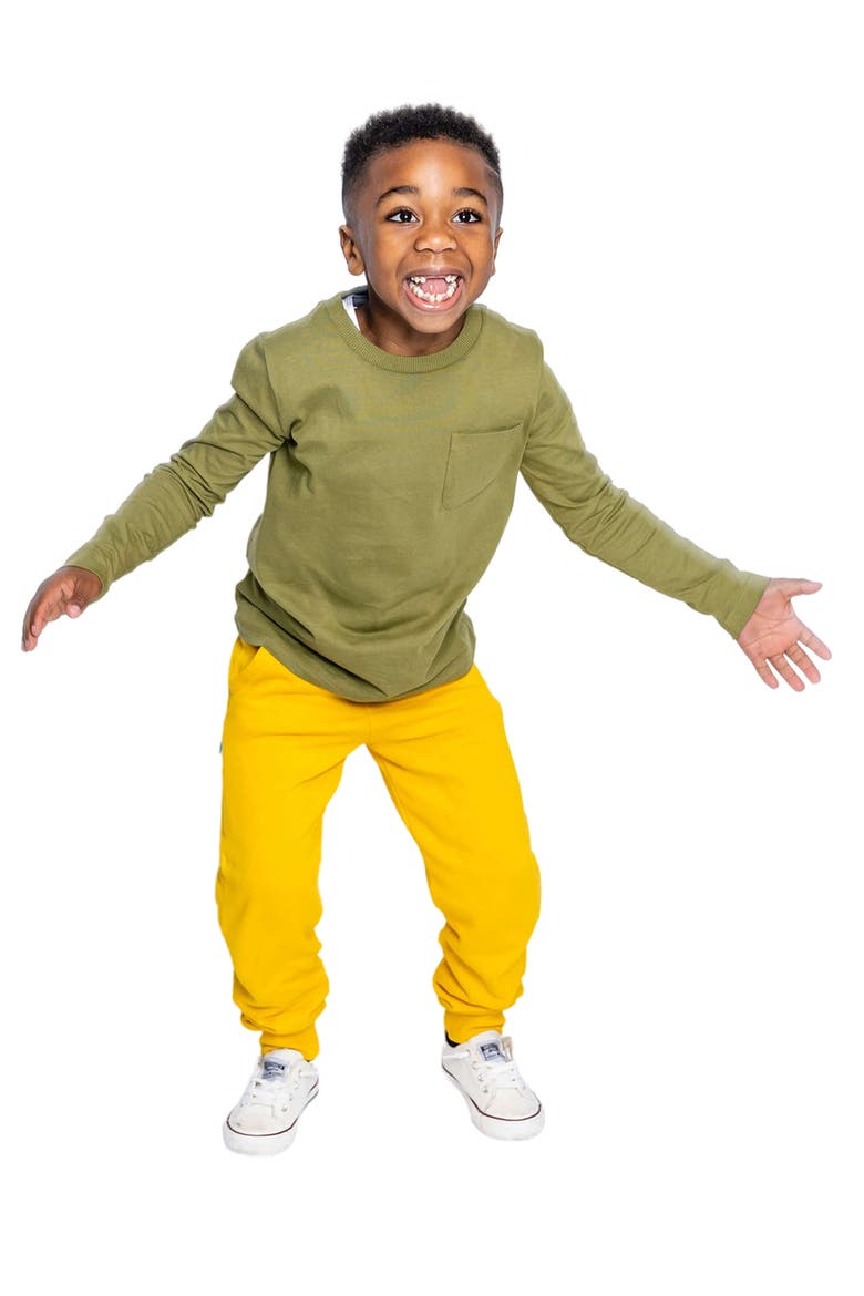 Organic Cotton Kids Long Sleeve T-Shirt 2-pack, Alternate, color, Olive, White and Blue