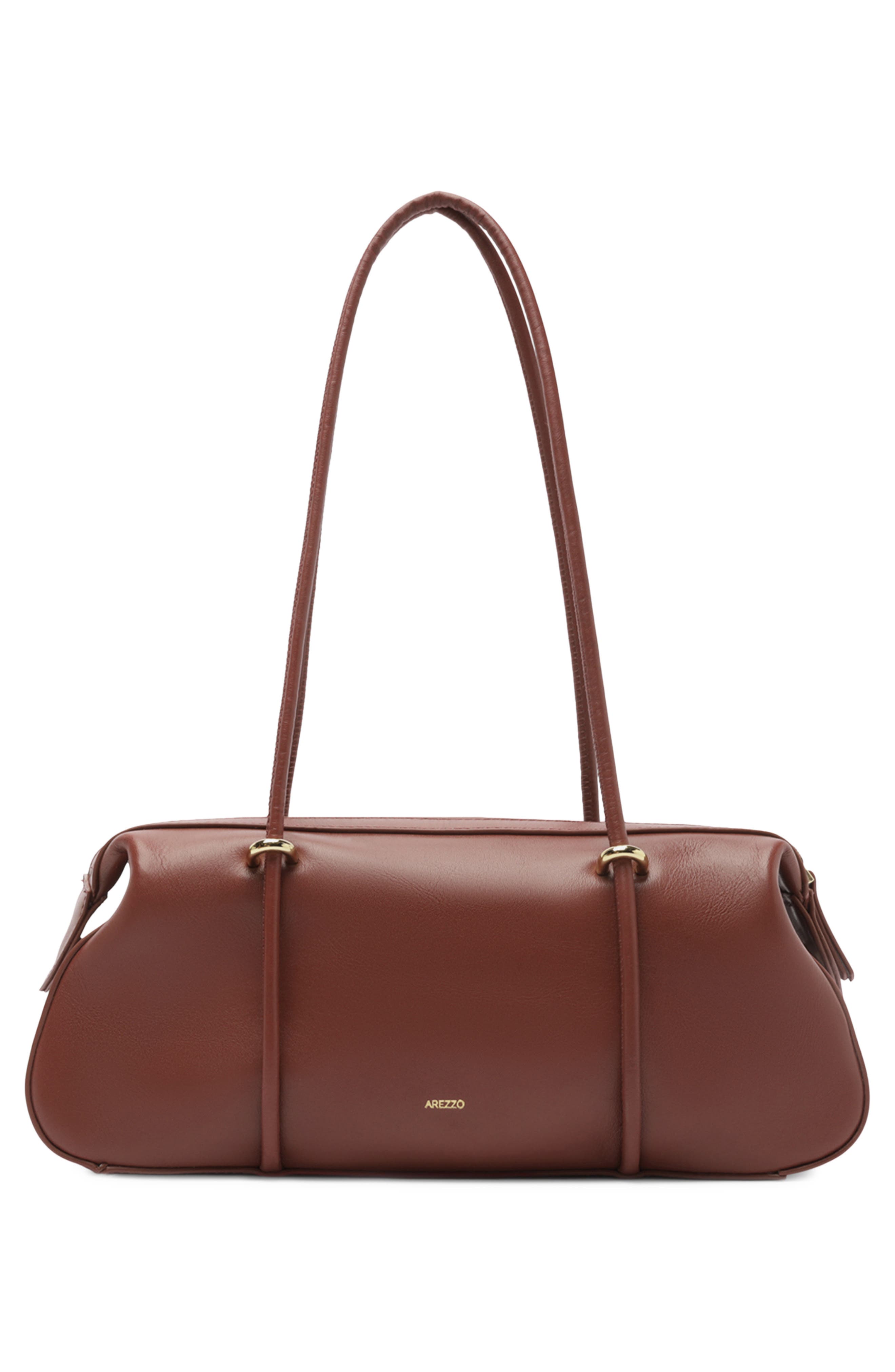 Sarah Medium Leather Shoulder Bag, Alternate, color, CIOCCOLATO