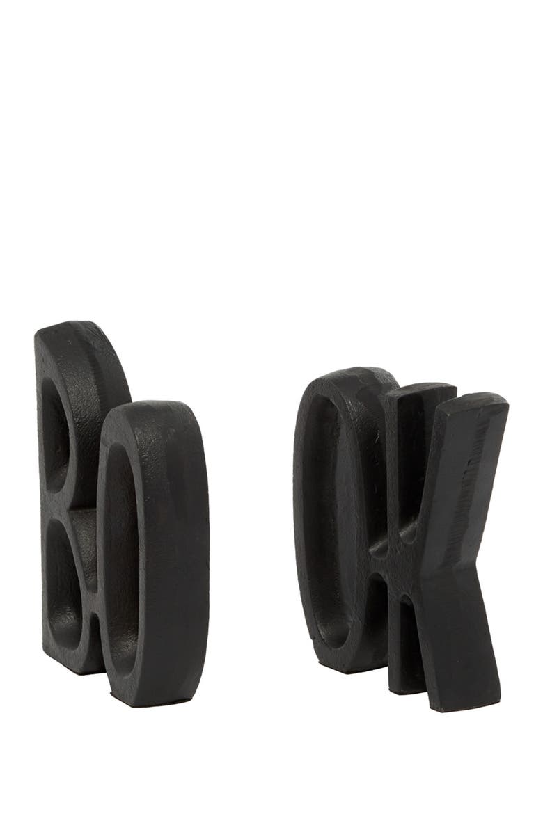Black Aluminum Book Bookend - Set of 2, Alternate, color, BLACK