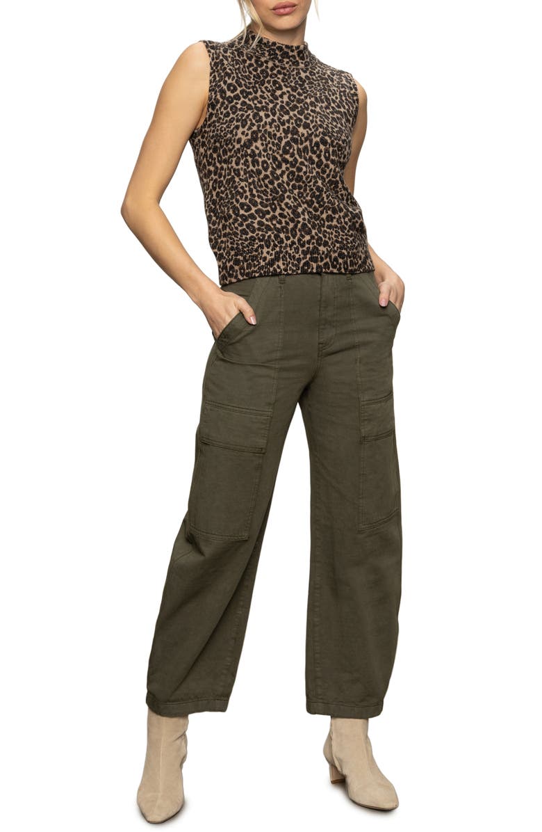 Sanctuary Fuzzy Leopard Print Sleeveless Sweater, Alternate, color, French Kitty