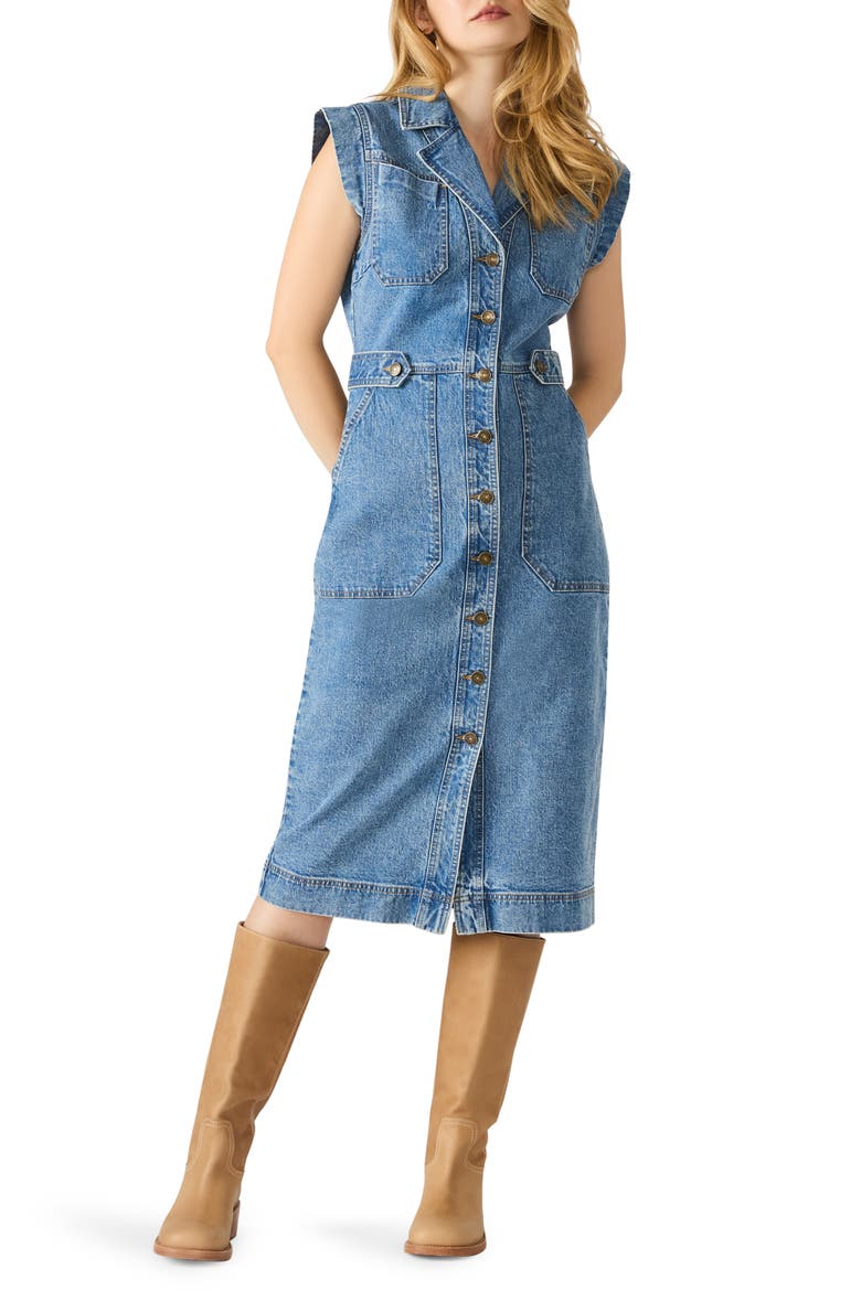 Julieta Denim Midi Dress, Main, color, FOREVER BLUE