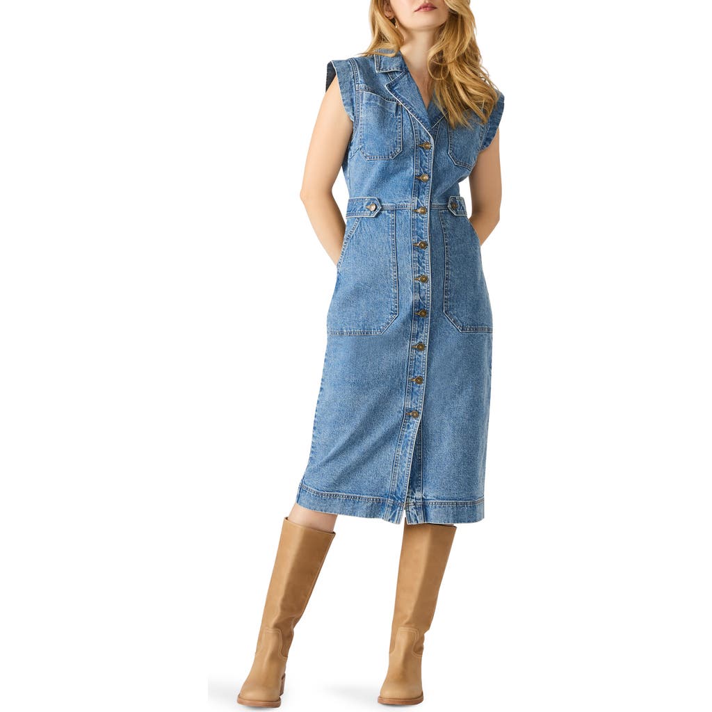 Steve Madden Julieta Denim Midi Dress In Blue