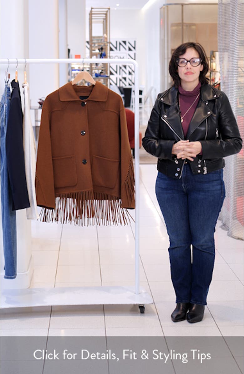 Fringed Wool Blend Coat, sales video thumbnail