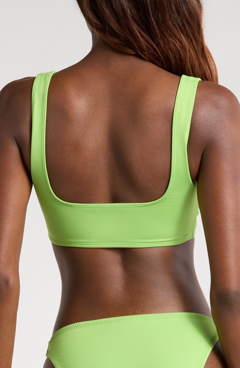 Good American Square Neck Compression Bikini Top, Alternate, color, Lime005