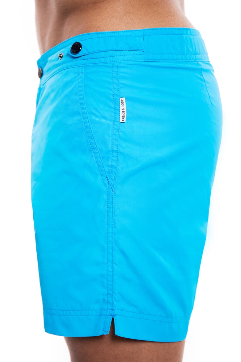 Elvio Tailored Solid Hybrid Swim Trunks, Alternate, color, BLUE