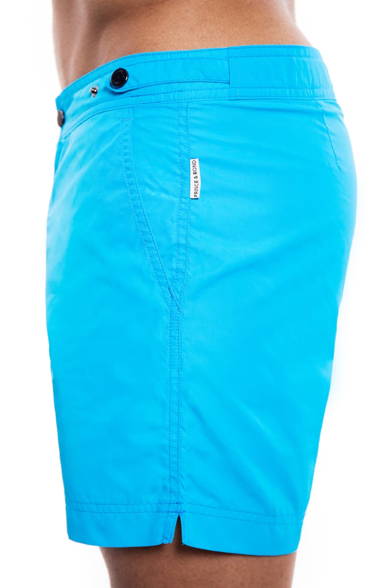PRINCE & BOND Elvio Tailored Solid Hybrid Swim Trunks, Alternate, color, 