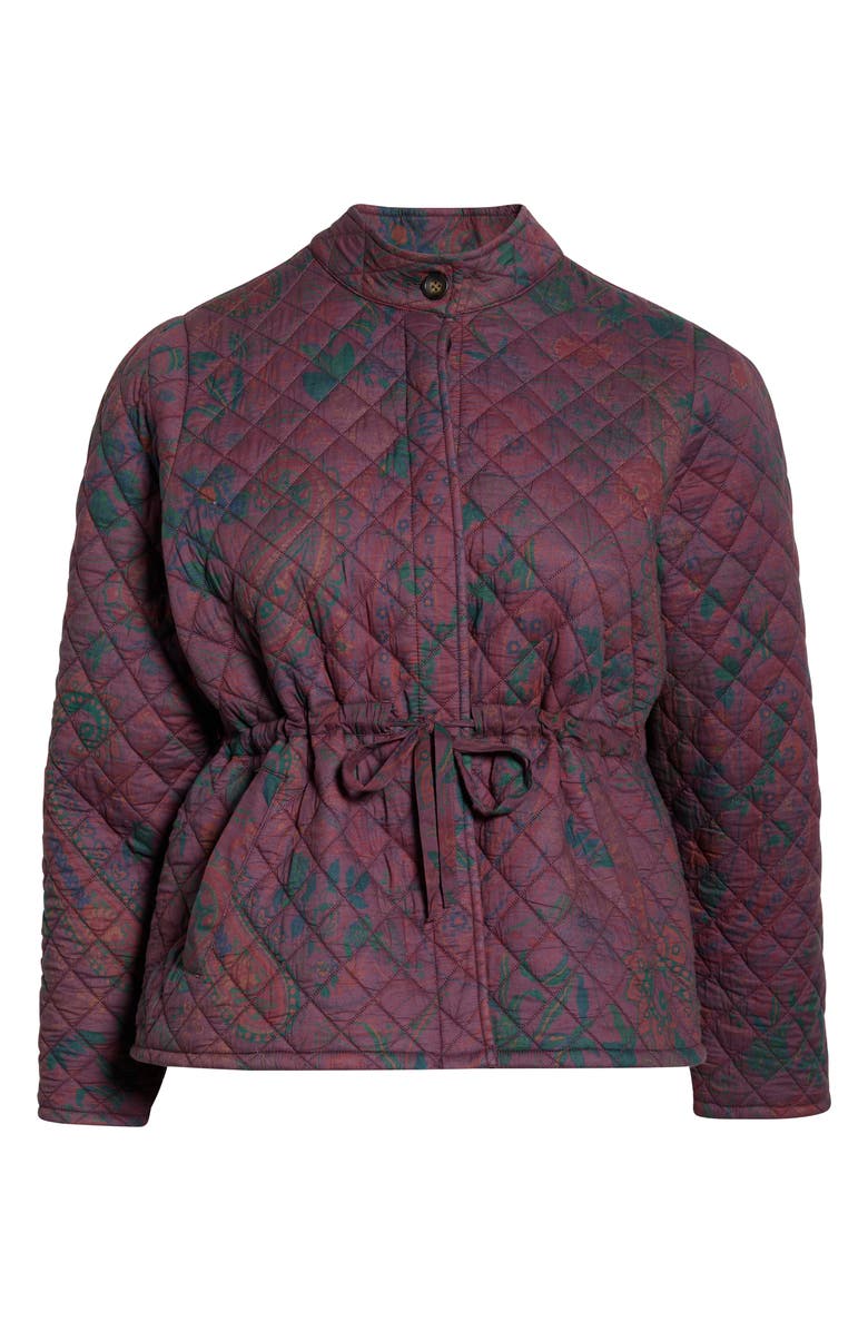 Treasure & Bond Floral Quilted Jacket, Alternate, color, Burgundy Paisley