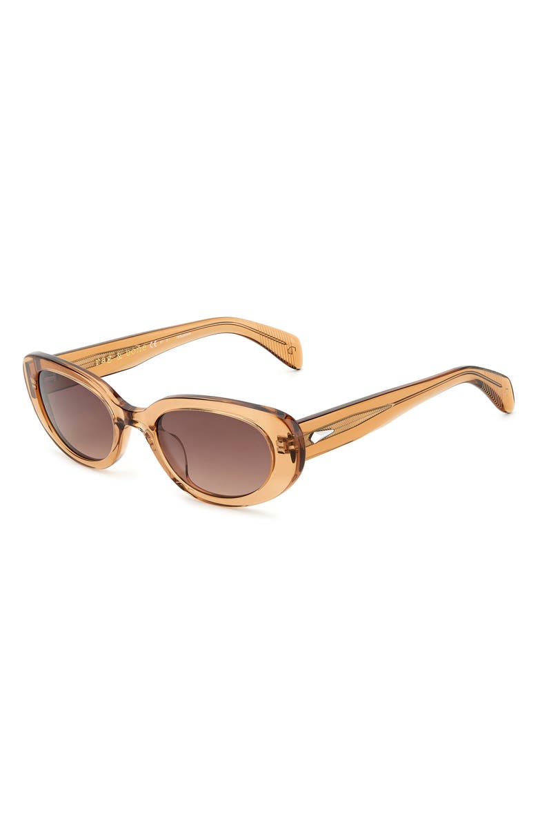 rag & bone 52mm Gradient Polarized Oval Sunglasses, Alternate, color, 