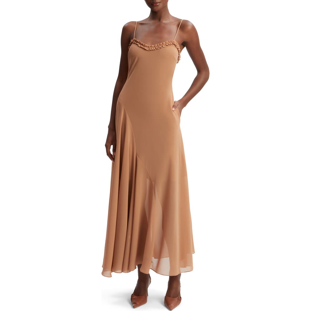 Shop Bardot Tatian Frill Trim Maxi Dress In Tan