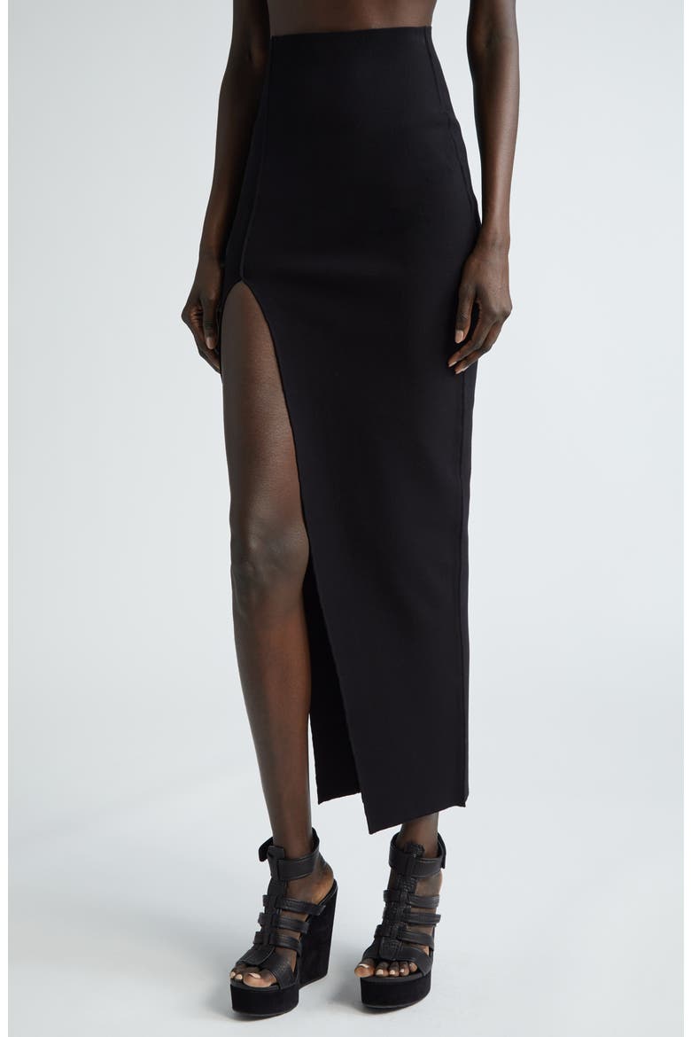 High Slit Asymmetric Maxi Skirt, Alternate, color, 09 BLACK