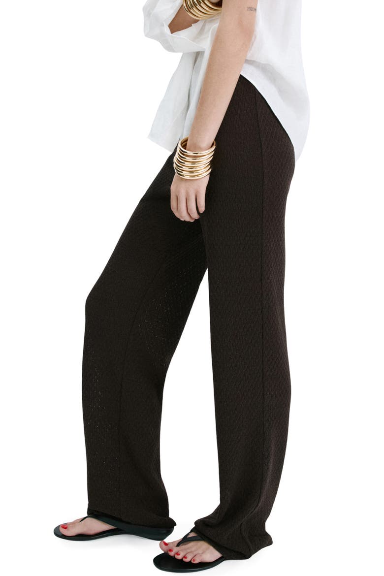 Nati Textured Straight Leg Pants, Alternate, color, BROWN
