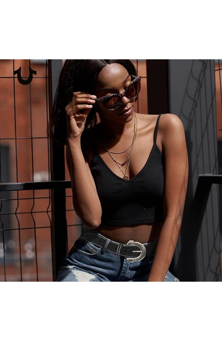 True Religion Belt with Horseshoe Buckle, Alternate, color, 