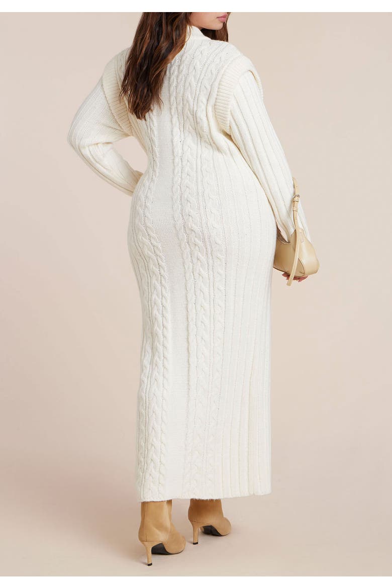 Cable Stitch Sweater Dress, Alternate, color, COCONUT MILK