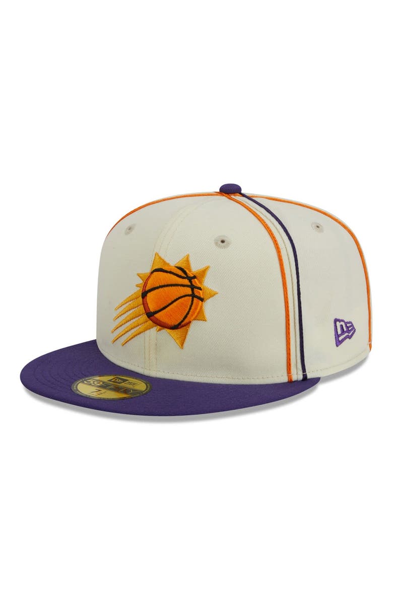 New Era Men's New Era Cream/Purple Phoenix Suns Piping 2-Tone 59FIFTY Fitted Hat, Alternate, color, 