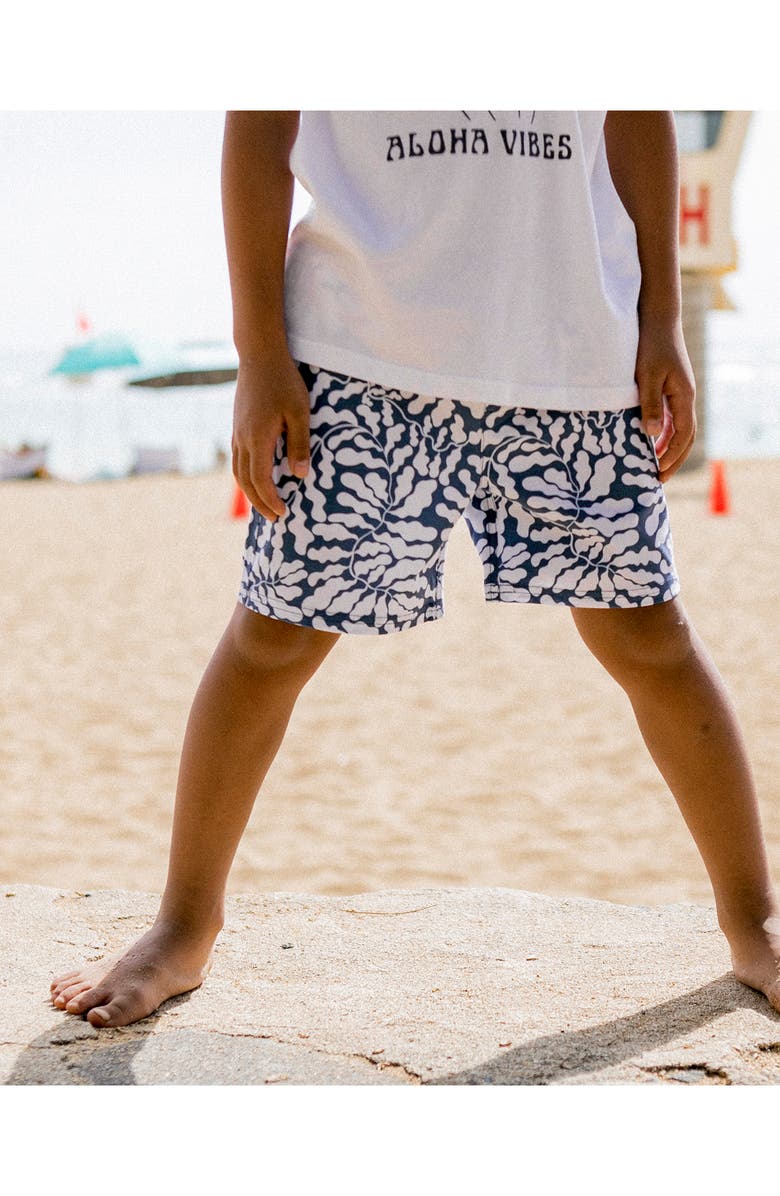 Feather 4 Arrow Kelp Swim Trunks, Alternate, color, 