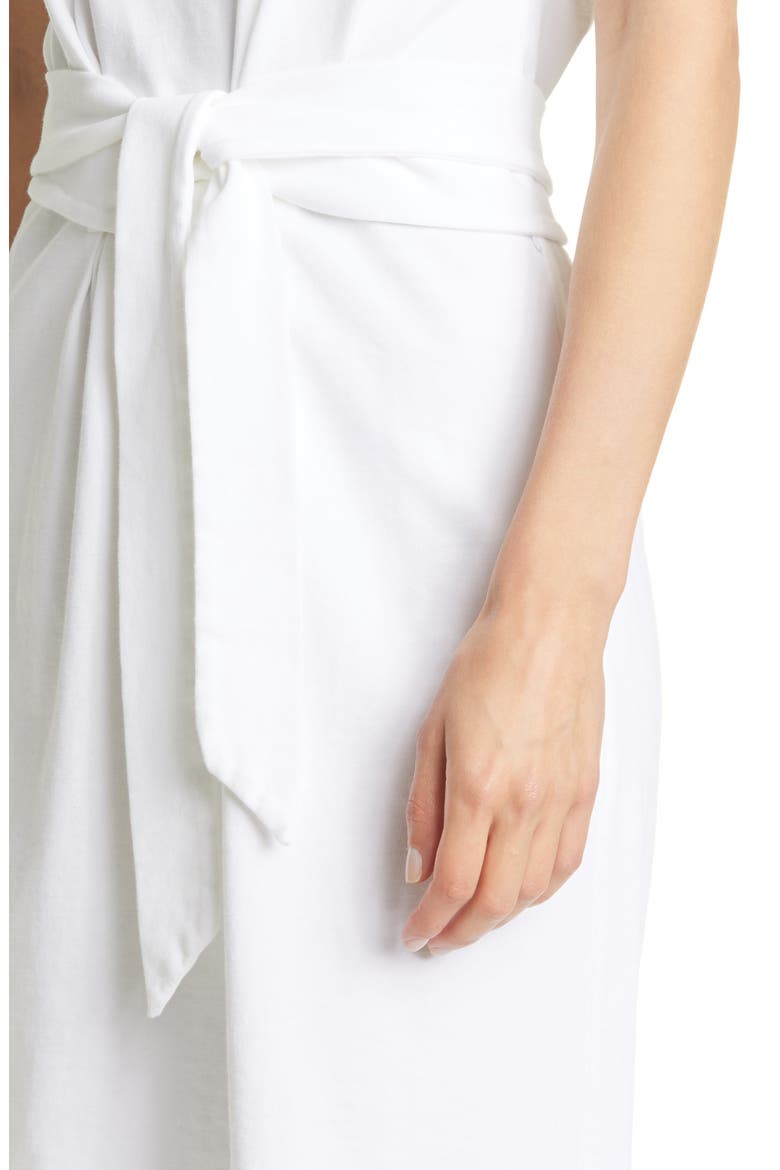 Tie Waist Short Sleeve Cotton Dress, Alternate, color, OPTIC WHITE