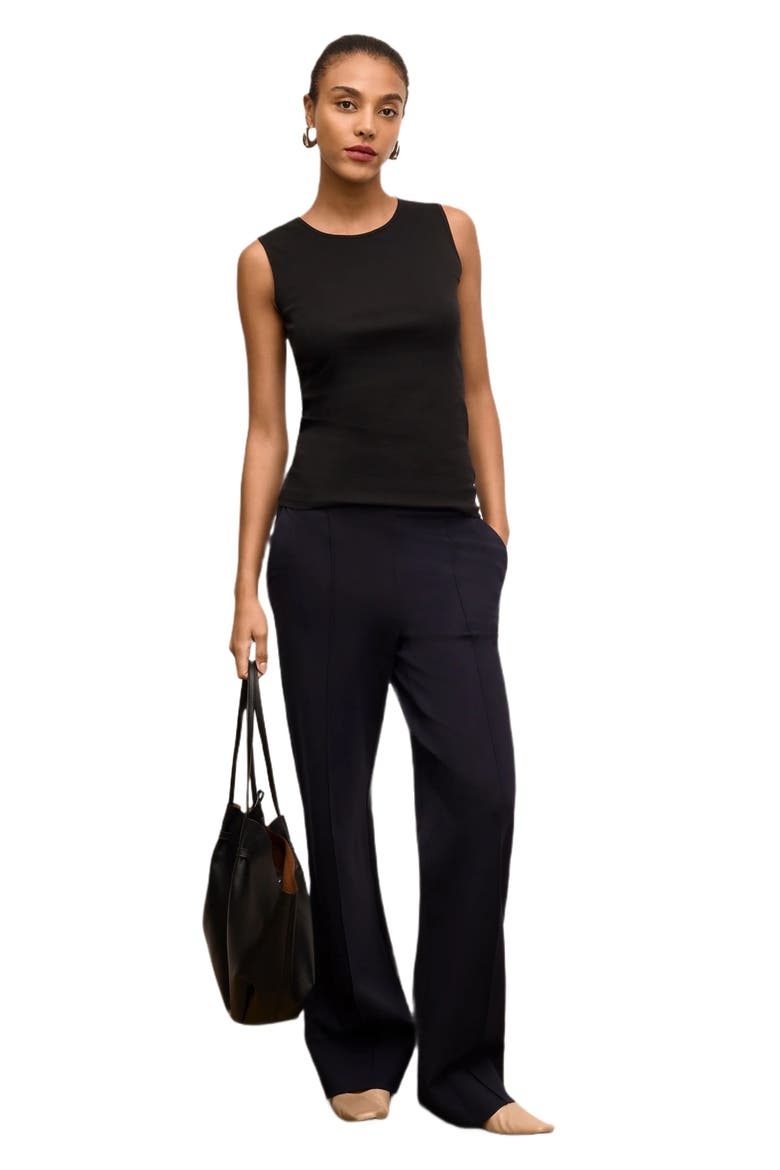 Paige Organic Ribbed Pima Cotton Tank, Alternate, color, Black