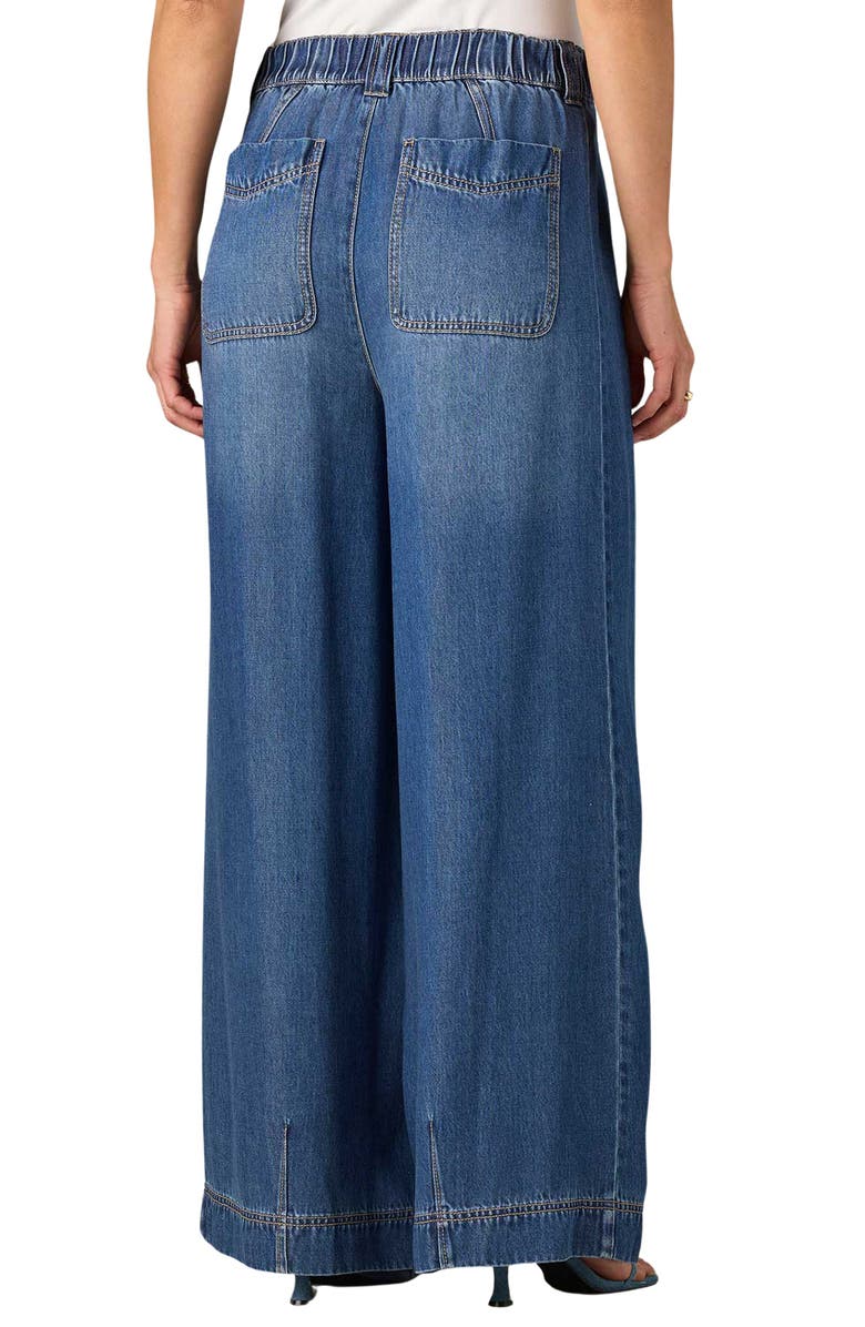 Wit & Wisdom Ultra Skyrise Drawstring Waist Wide Leg Jeans, Alternate, color, Mid Blue