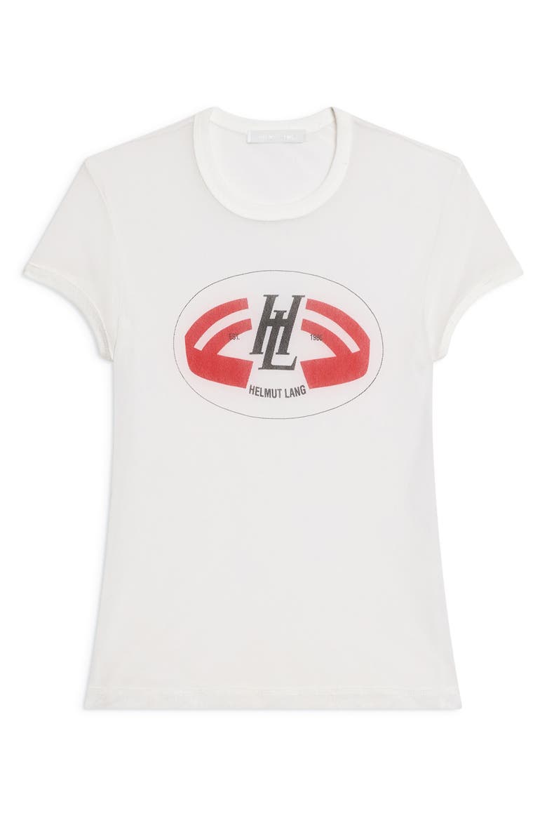 Helmut Lang Slim Fit Sheer Mesh Graphic T-Shirt, Alternate, color, 