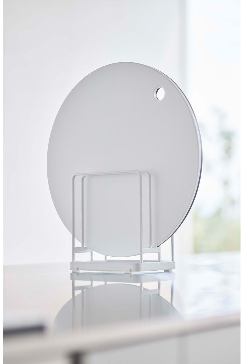 Round Cutting Board Stand, Alternate, color, WHITE