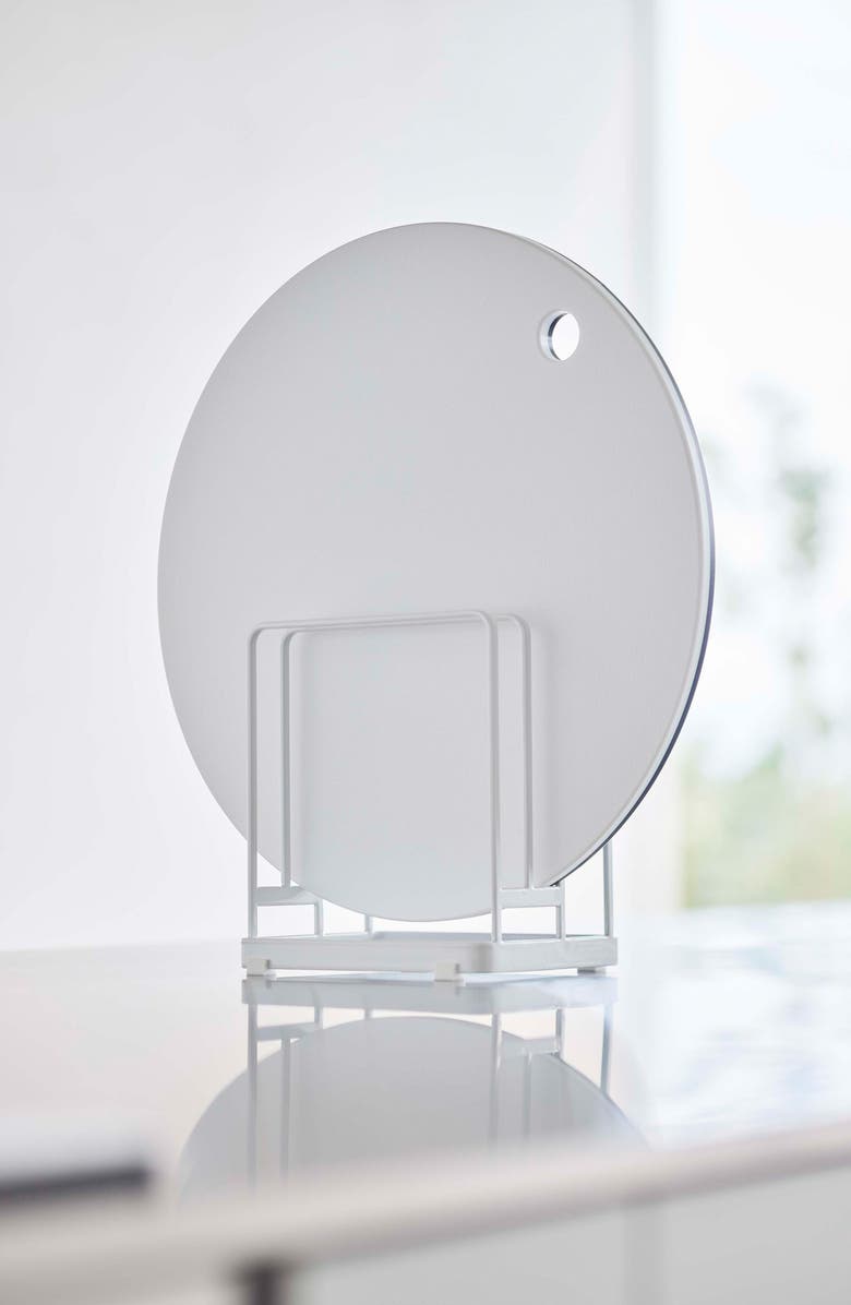 Yamazaki Round Cutting Board Stand, Alternate, color, White