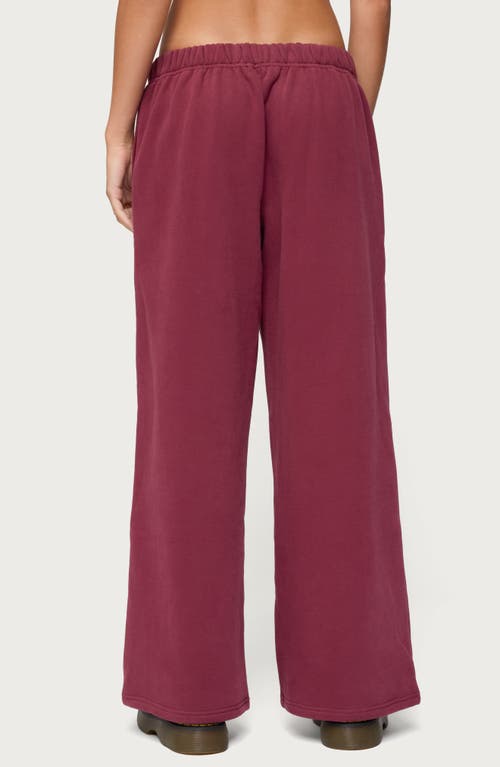 Edikted Wide Leg Sweatpants In Red