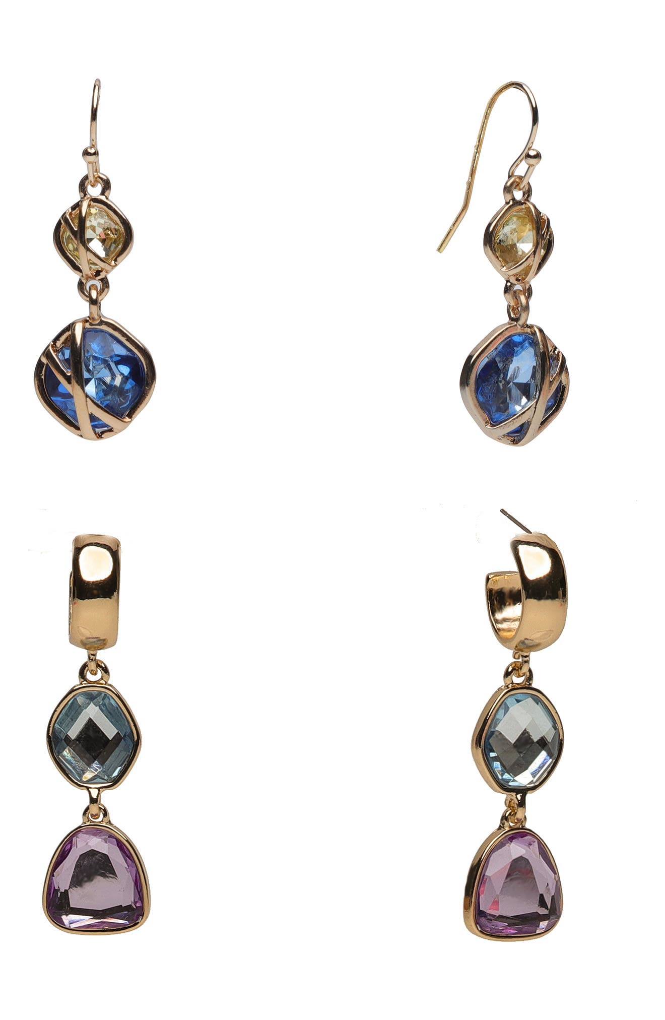 Christian Siriano New York Multi-Cut Stone Drop Earrings Set (Women ...