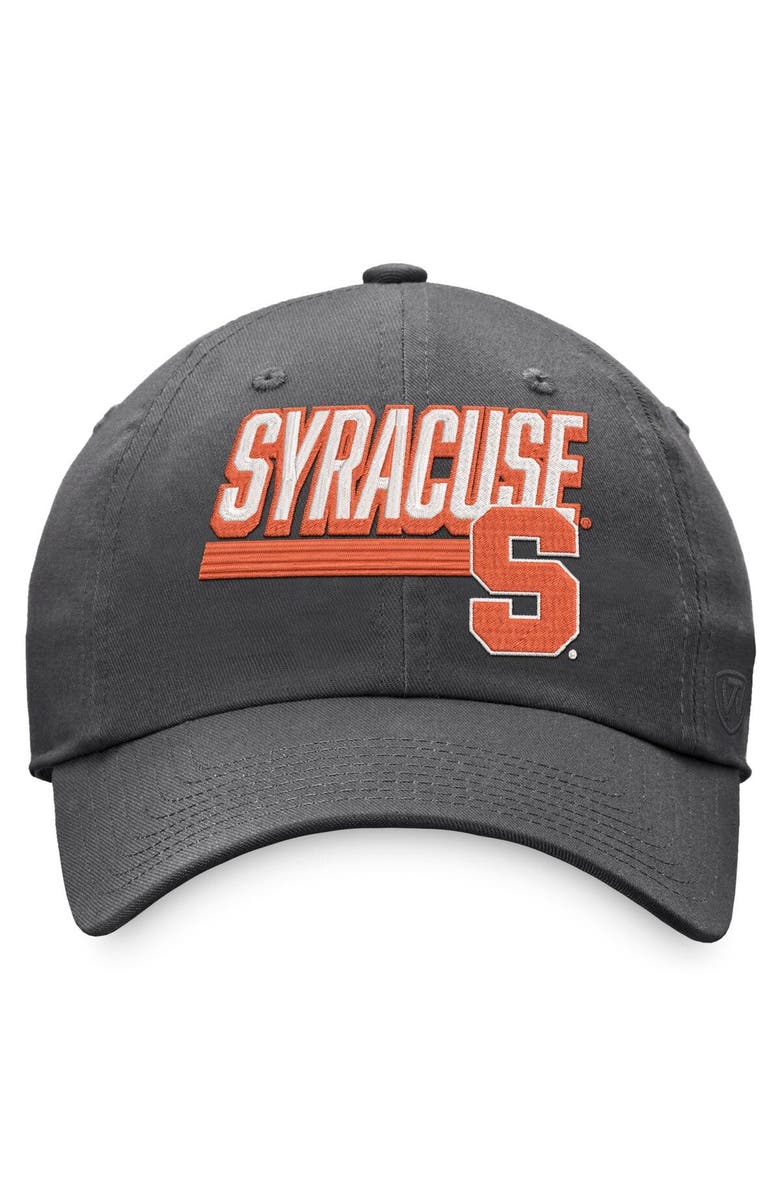 TOP OF THE WORLD Men's Top of the World Charcoal Syracuse Orange Slice Adjustable Hat, Alternate, color, Charcoal