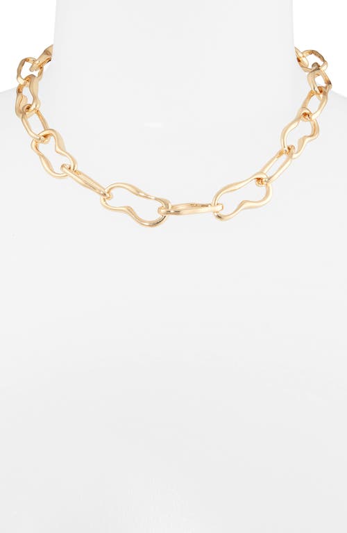 Open Edit Wavy Link Necklace In Gold