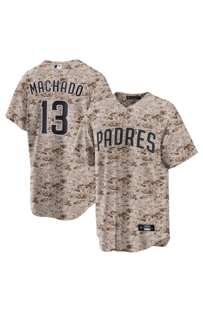 Nike Men's Nike Manny Machado Camo San Diego Padres USMC Alternate Replica Player Jersey, Main, color, Camo
