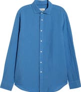 Bugatchi Axel Shaped Fit Linen Button-Up Shirt