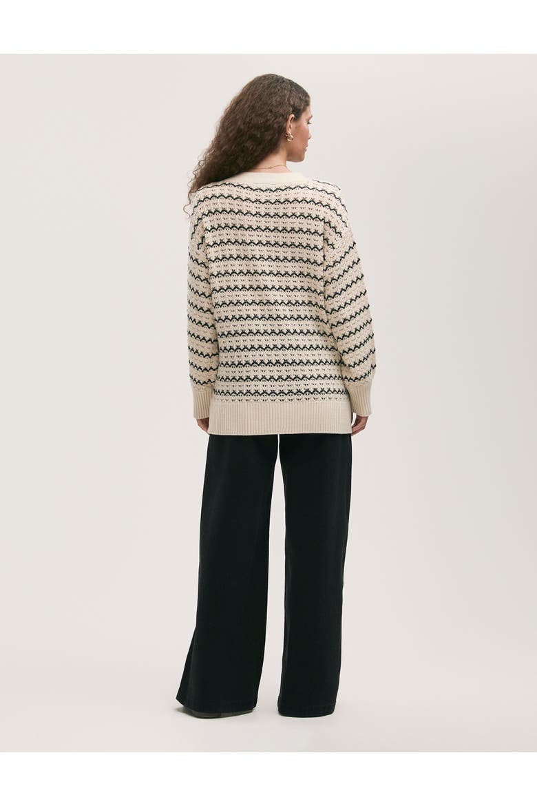 Alena V-Neck Crochet Cardigan, Alternate, color, Ivory
