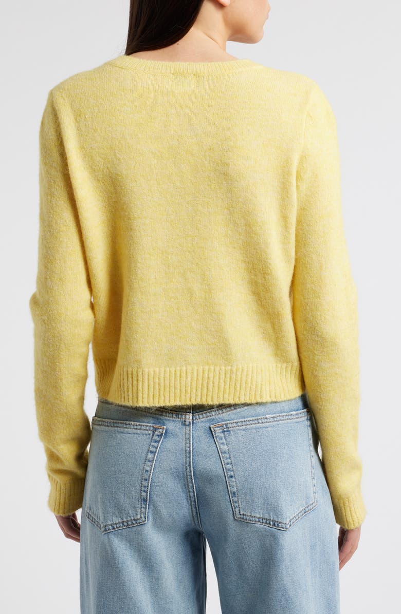 BDG Urban Outfitters Cozy Crewneck Cardigan, Alternate, color, Yellow