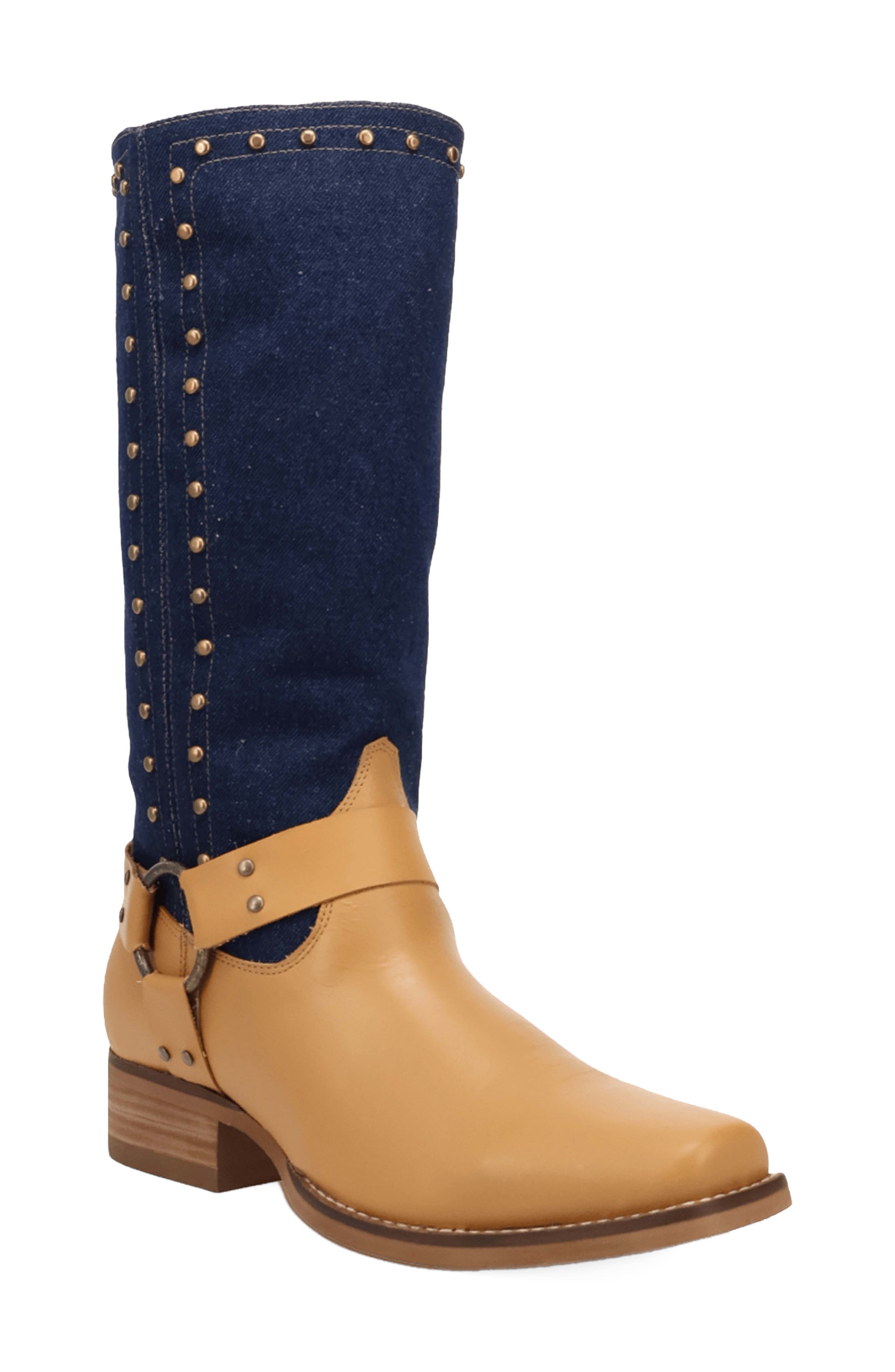 True Denim Harness Boot, Main, color, PLANTAIN