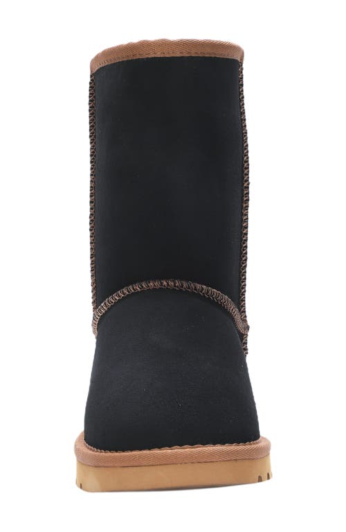 Mykos Suede Faux Fur Lined Boot In Black
