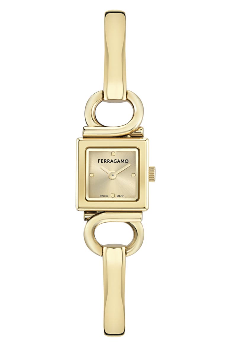 Gancio Evo Bangle Bracelet Watch, 18mm, Main, color, IP YELLOW GOLD