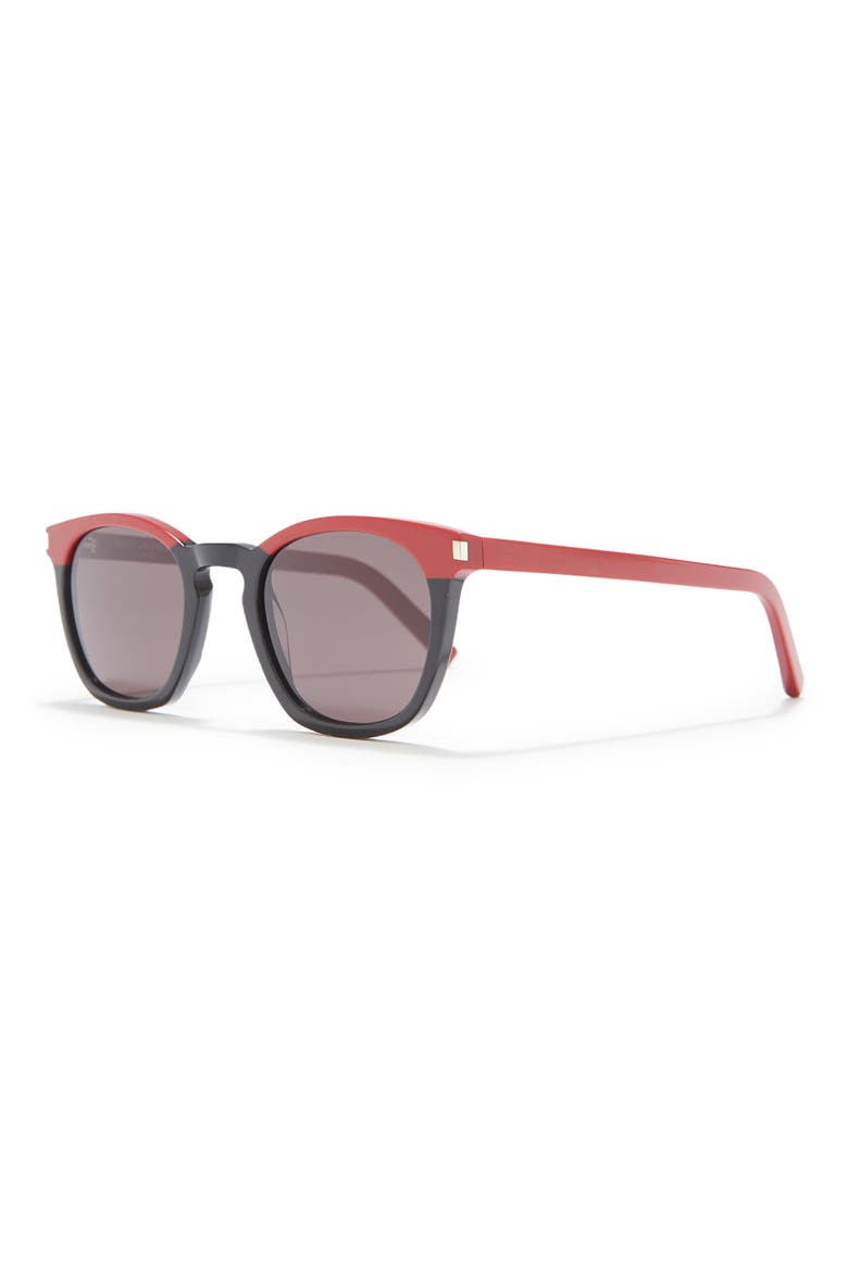 49mm Square Sunglasses, Alternate, color, BLACK RED GREY