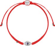 Karma and Luck Amethyst Evil Eye Women's Red String Bracelet in Sterling Silver - Soothing Protection