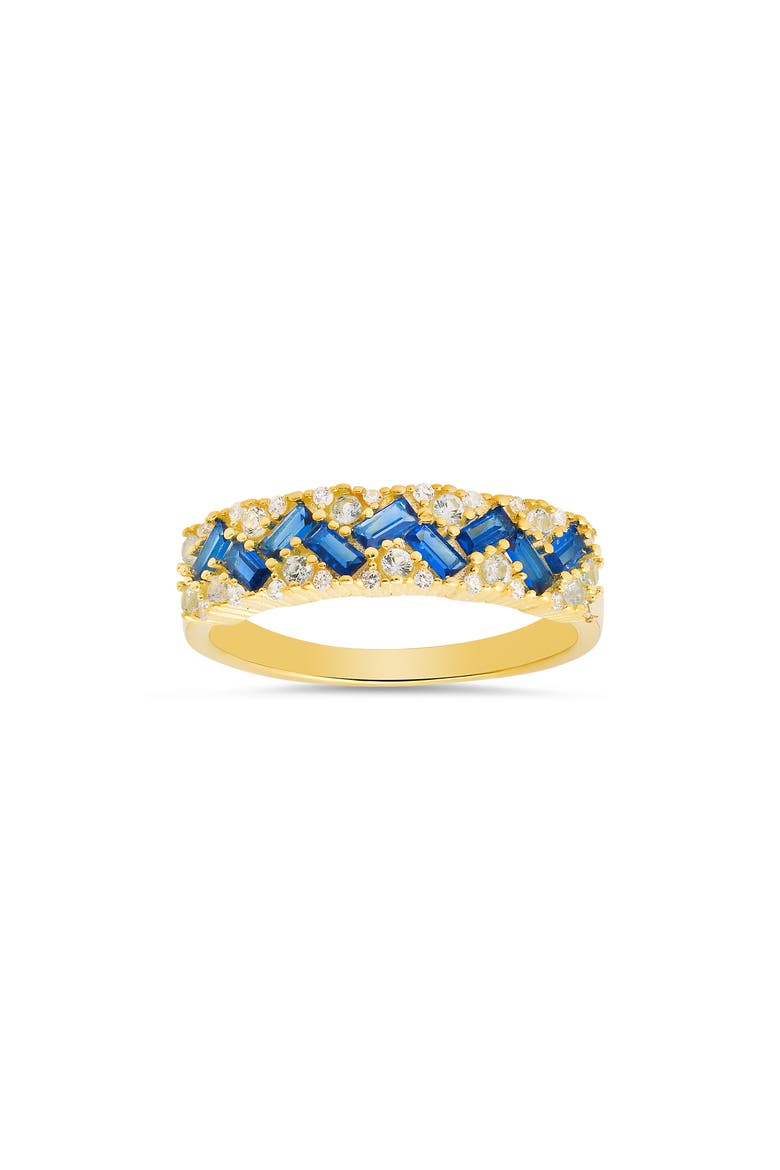 Sterling Silver Two-Tone CZ Pavé Ring, Main, color, GOLD