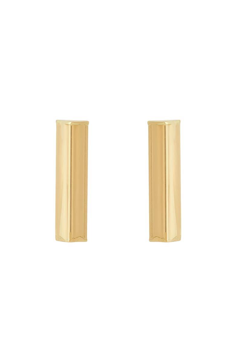 Frankie & Zoe Tube Bar Stud Earrings, Alternate, color, Yellow Gold