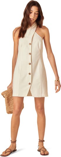 Gio Organic Cotton & Linen Halter Minidress