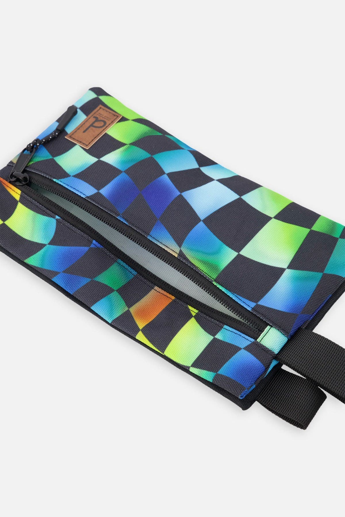 Deux par Deux Checkered Functional Compact Organized Pencil Case, Alternate, color, Blue Checkered Print