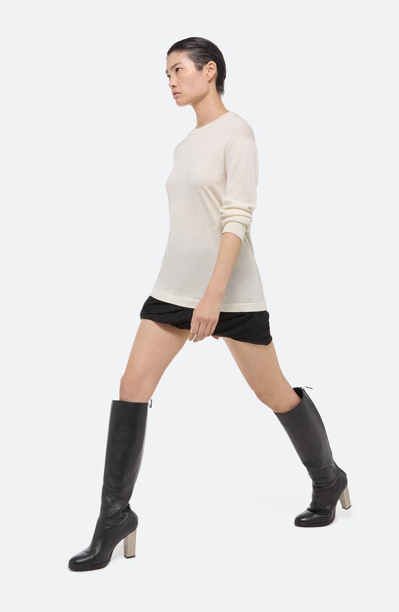 Helmut Lang Bubble Silk Miniskirt, Alternate, color, Black