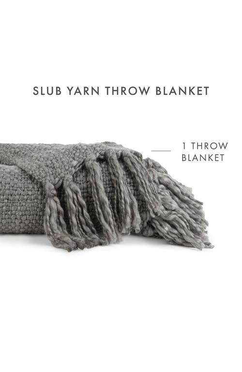 Ienjoy Home Slub-yarn Throw Blanket In Gray